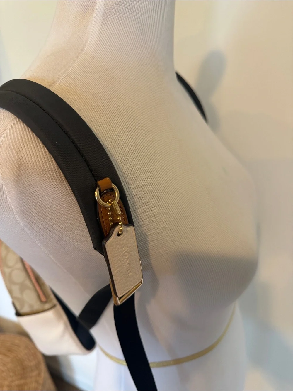 Coach Cream Signature Mini Backpack with Yellow Pear Motif